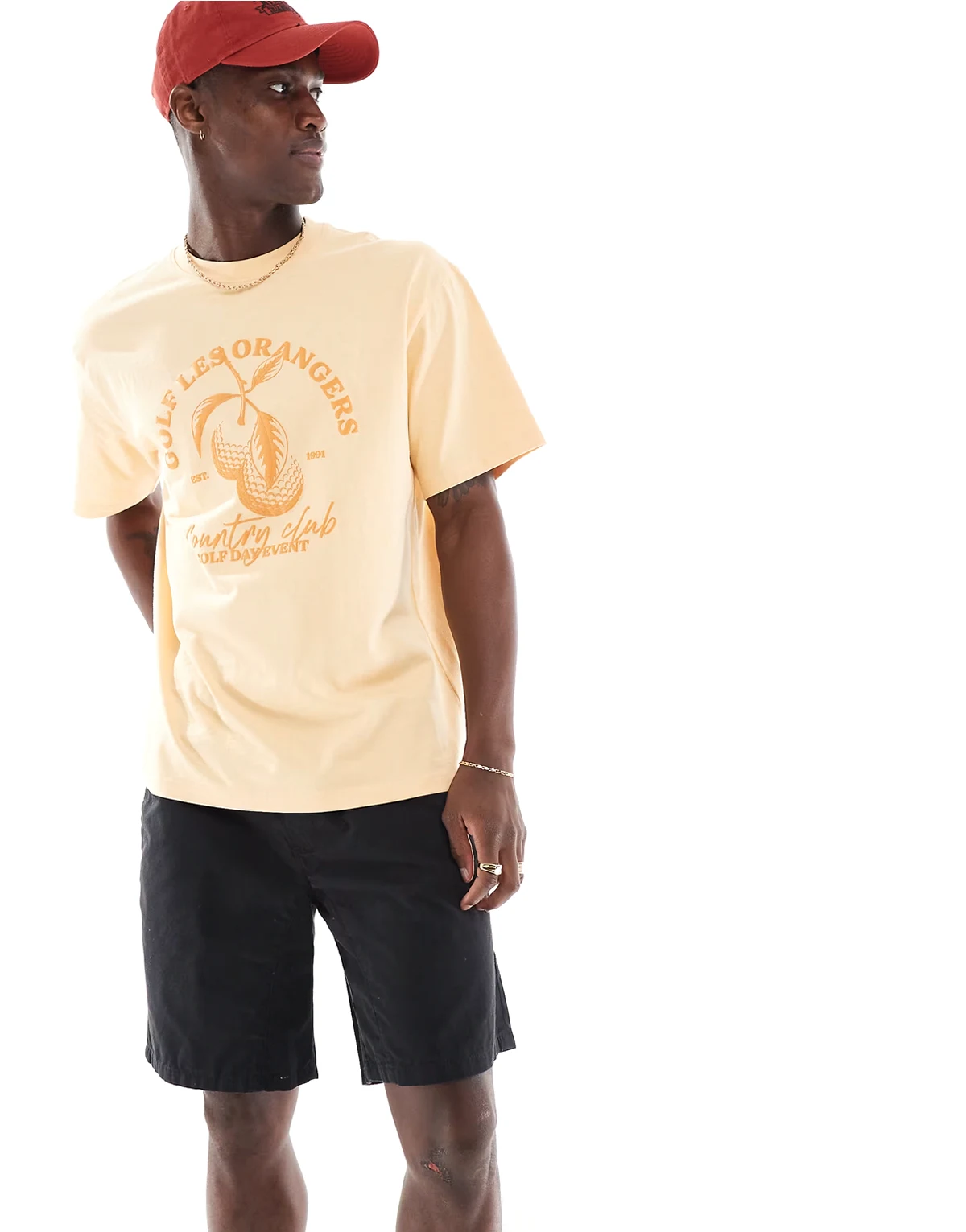 drawstring chino shorts in black