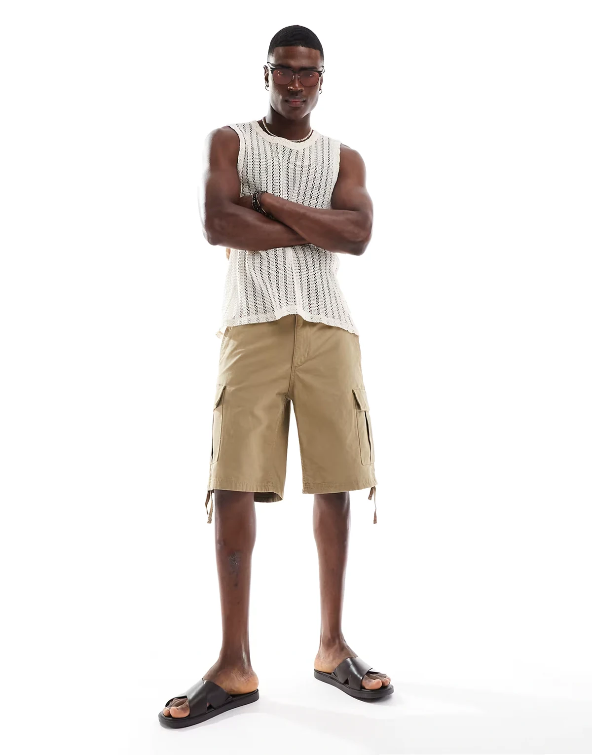 cargo shorts in tan
