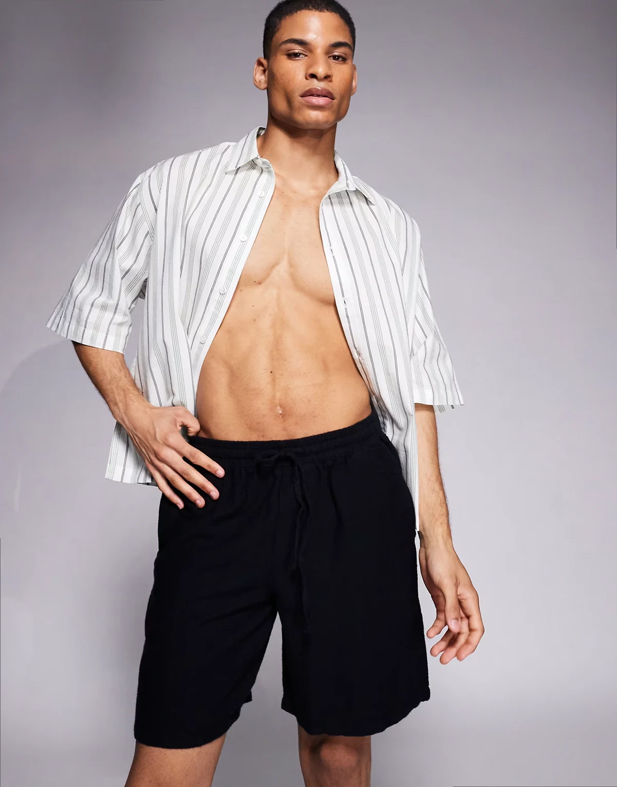 shorts in black texture