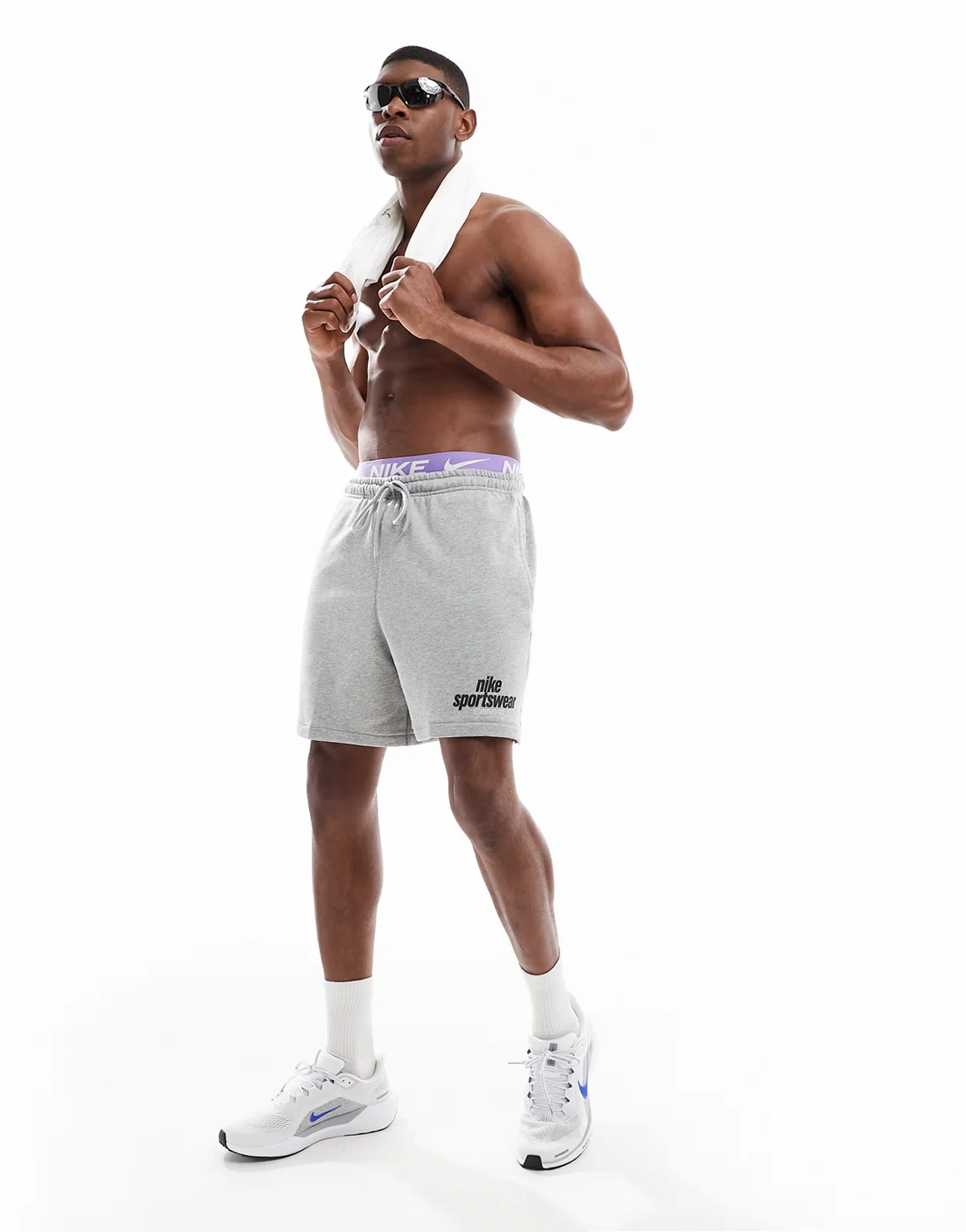 Club French Terry shorts with logo in gray