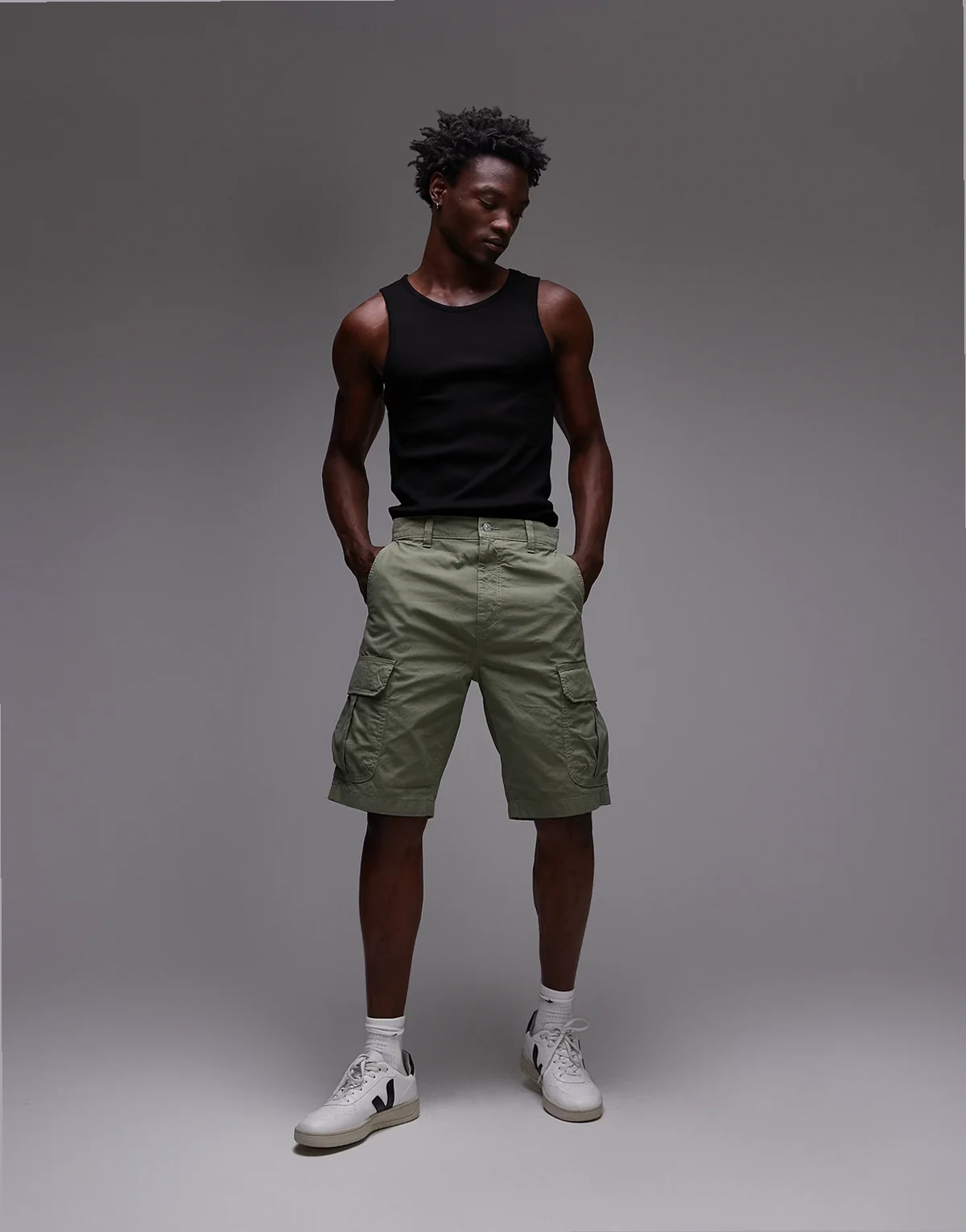 – Otis – Regulär geschnittene Cargo-Shorts in Grün