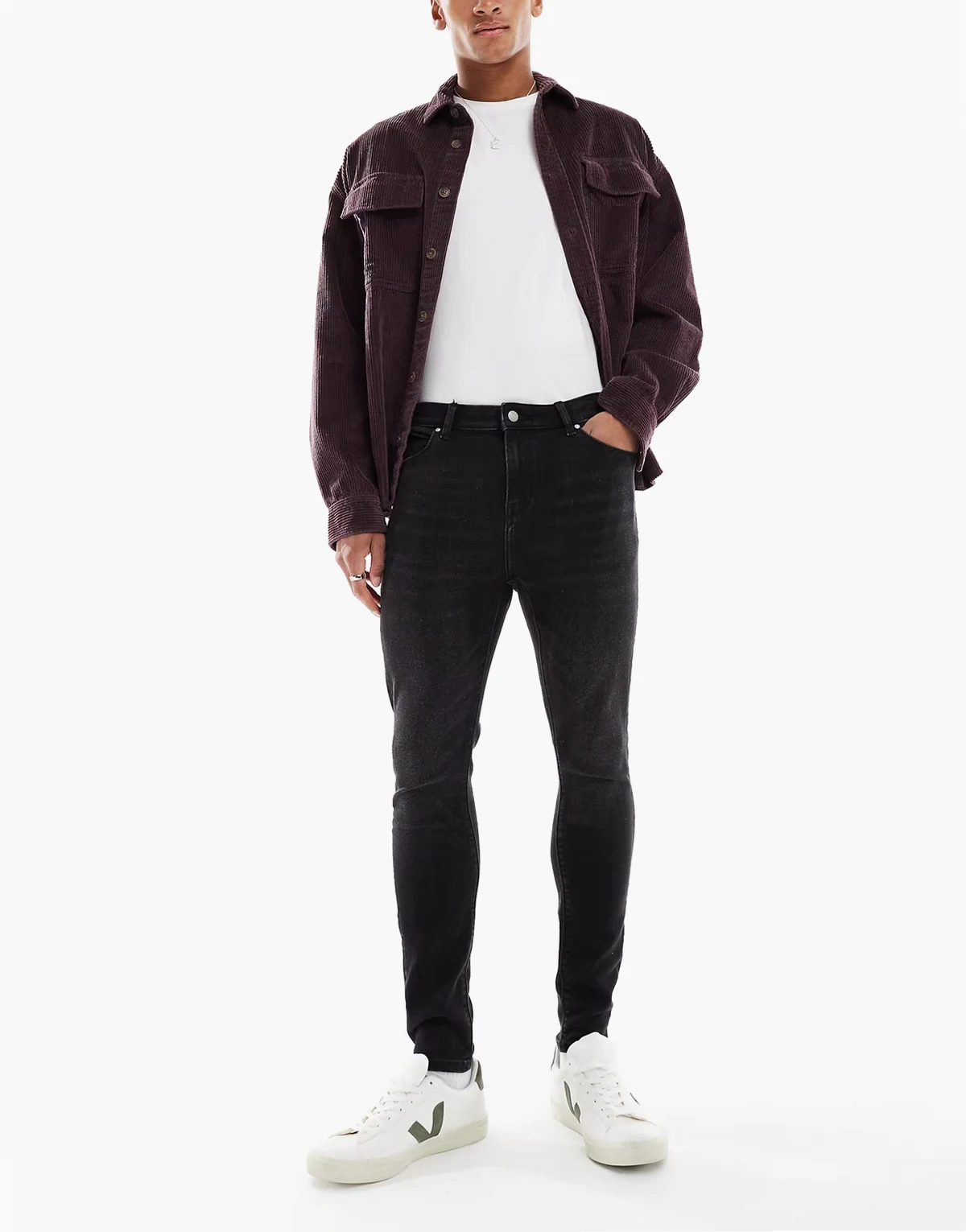 – Spray-on-Jeans mit Power-Stretch in verwaschenem Schwarz