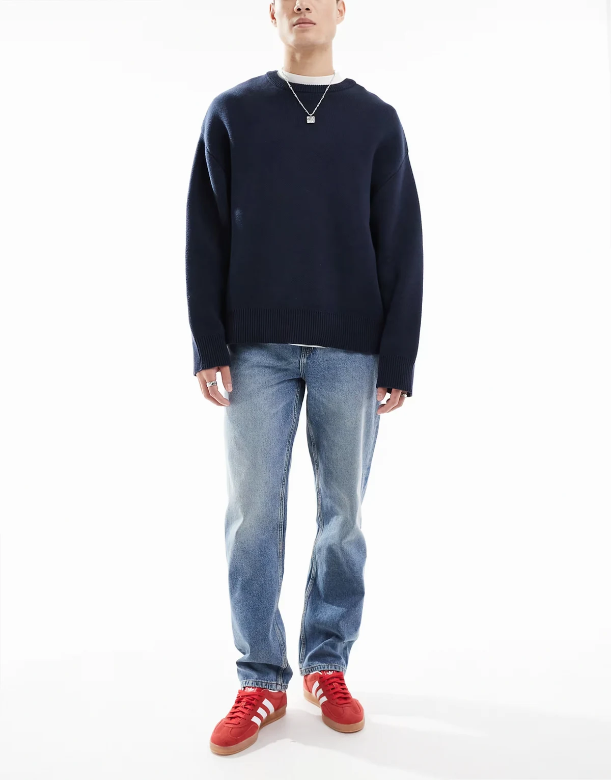 – Gerade Jeans in mittelblauer Waschung