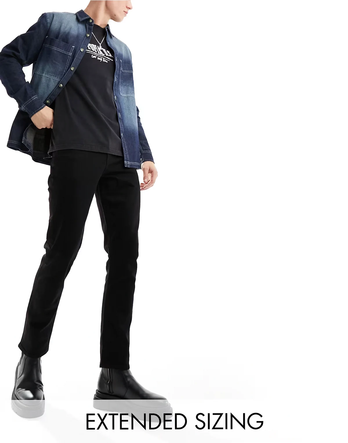 stretch slim jeans in black