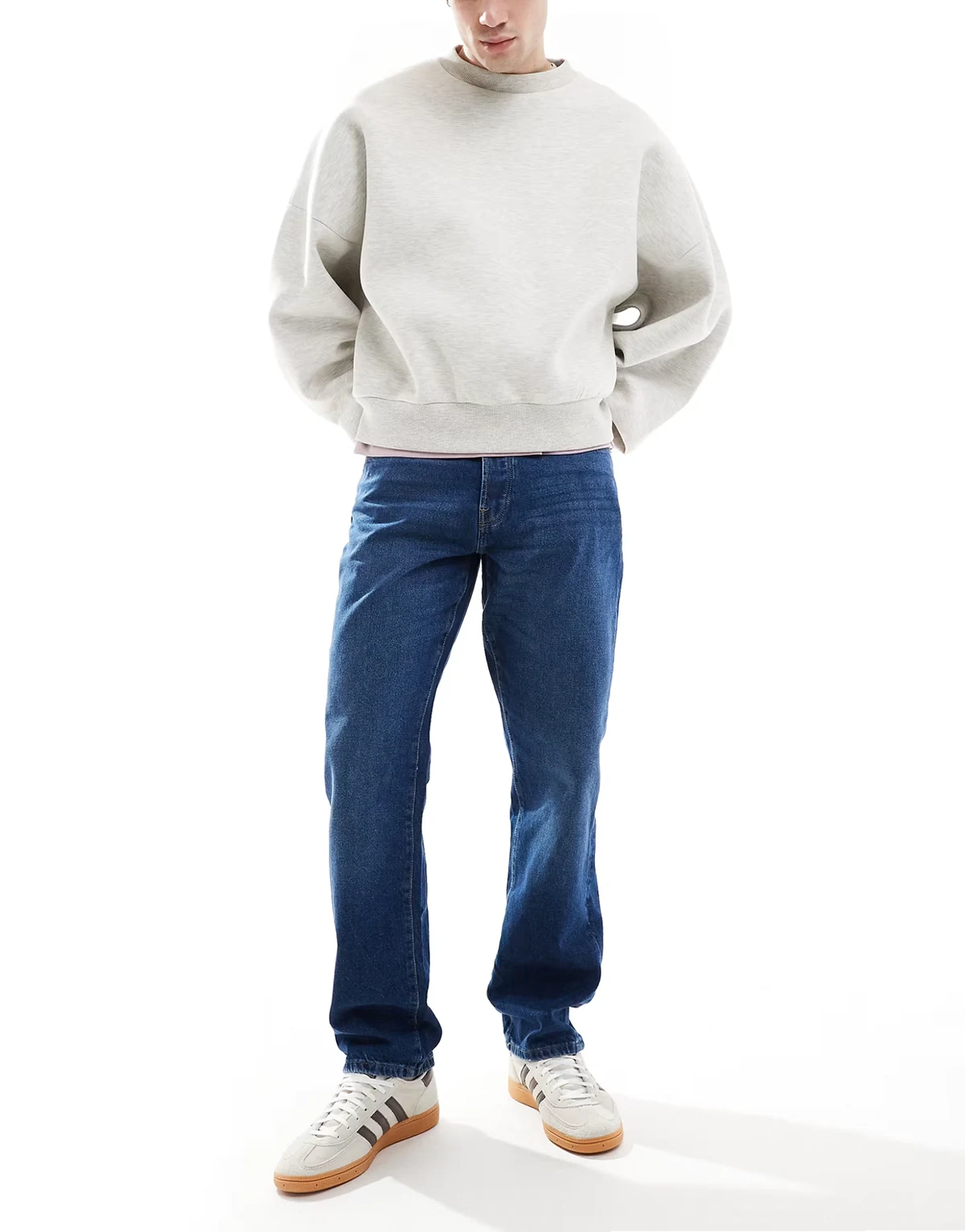 Edge straight leg jeans in dark blue wash