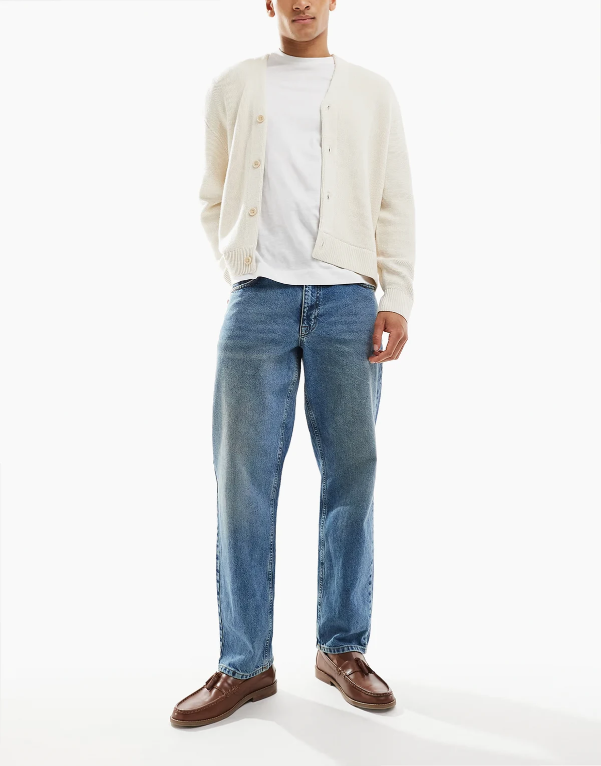 – Jeans mit geradem Schnitt in hellblauer Waschung