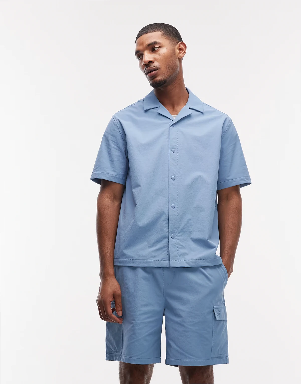 motionMAX™ relaxed fit four way stretch shirt in blue