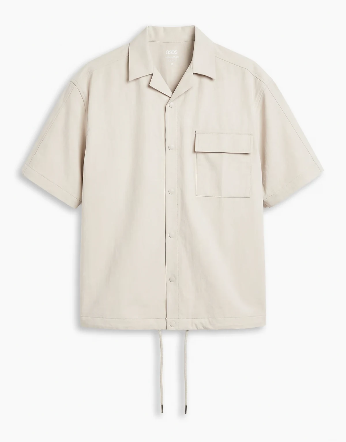 motionMAX™ oversized four way stretch shirt in beige