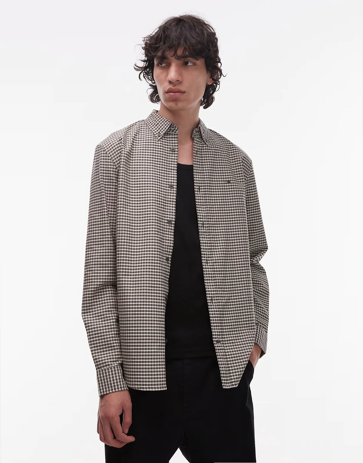 – Kariertes Regular-Fit-Oxfordhemd in Khaki