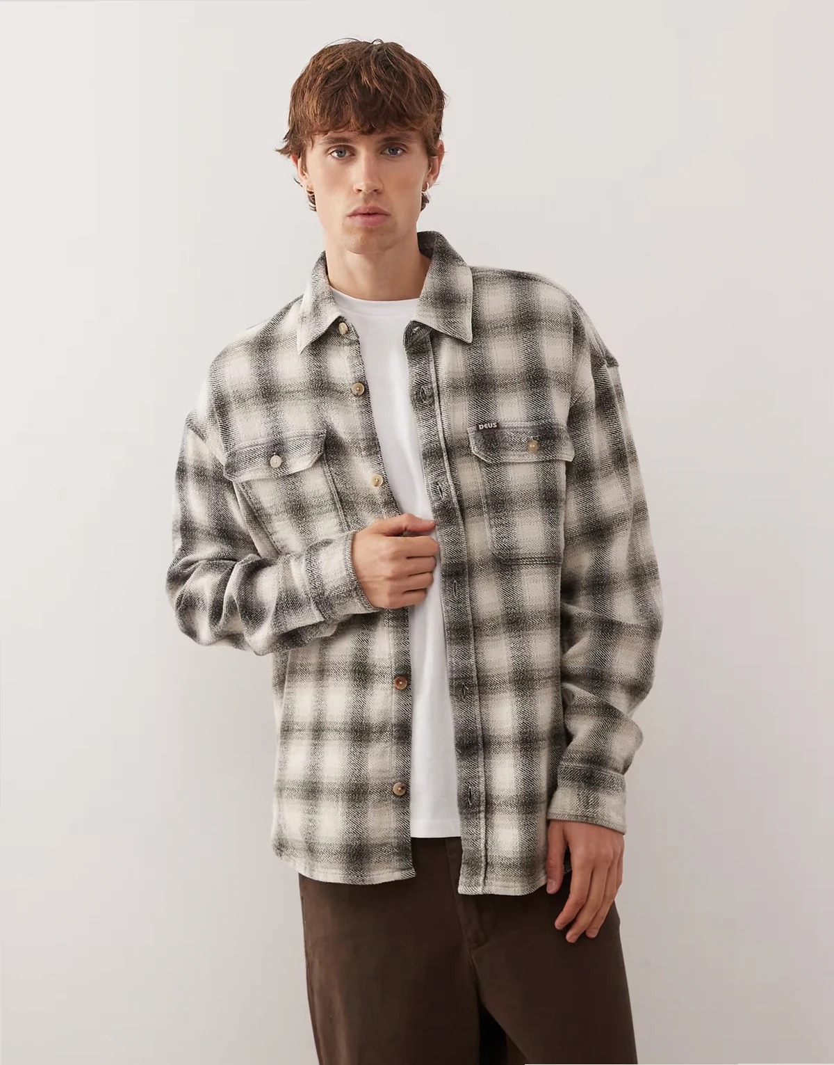 too busy long sleeve flannel shirt in green and black