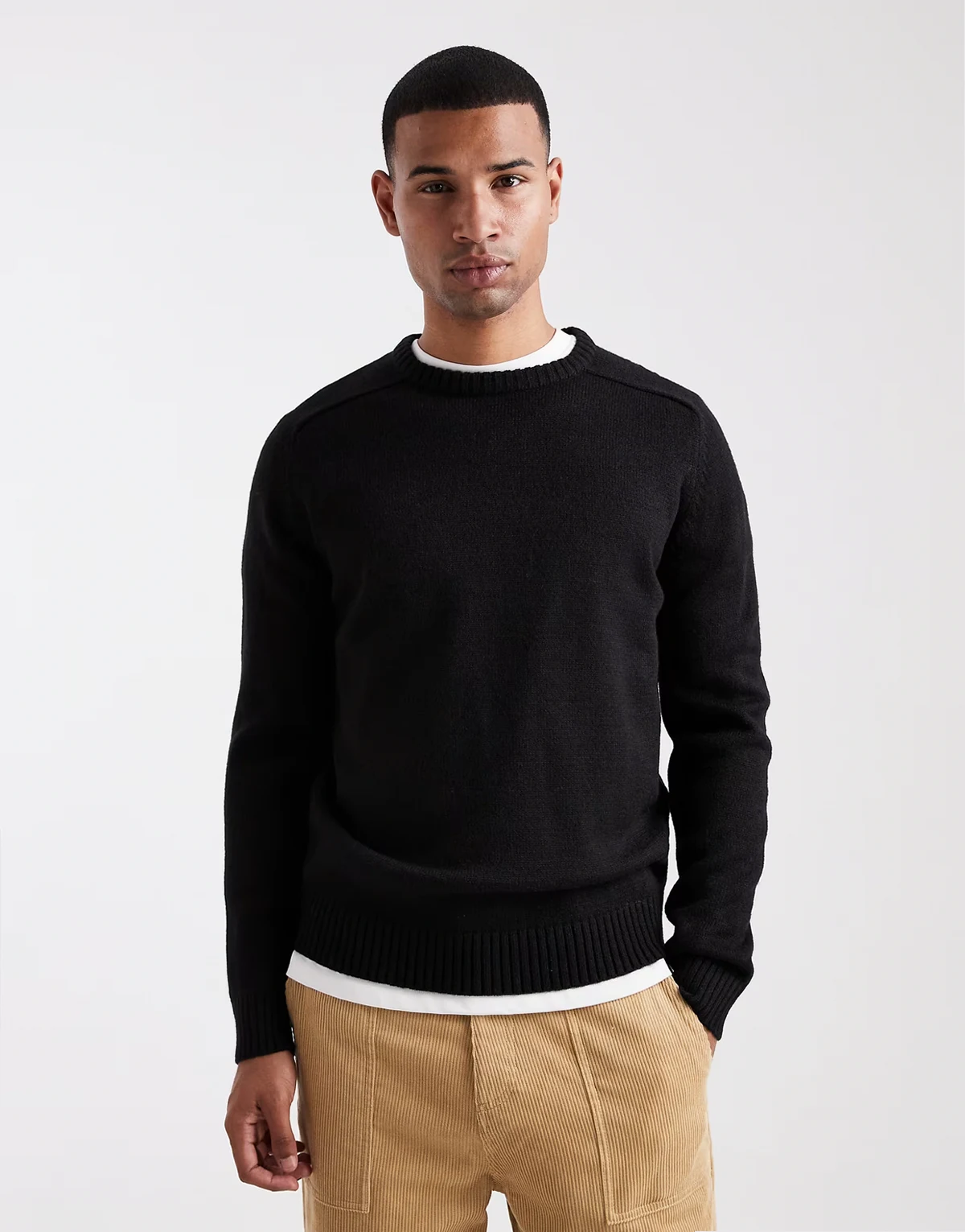 crew neck sweater in black