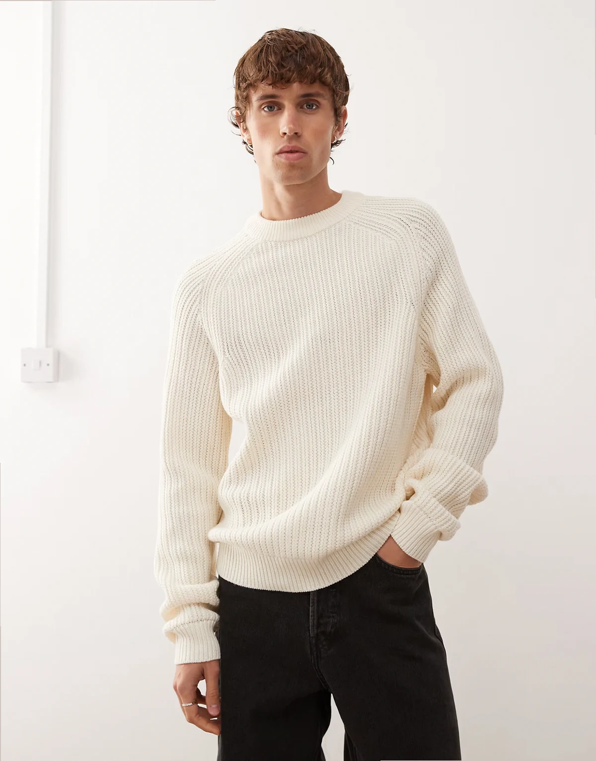 knit sweater in ecru