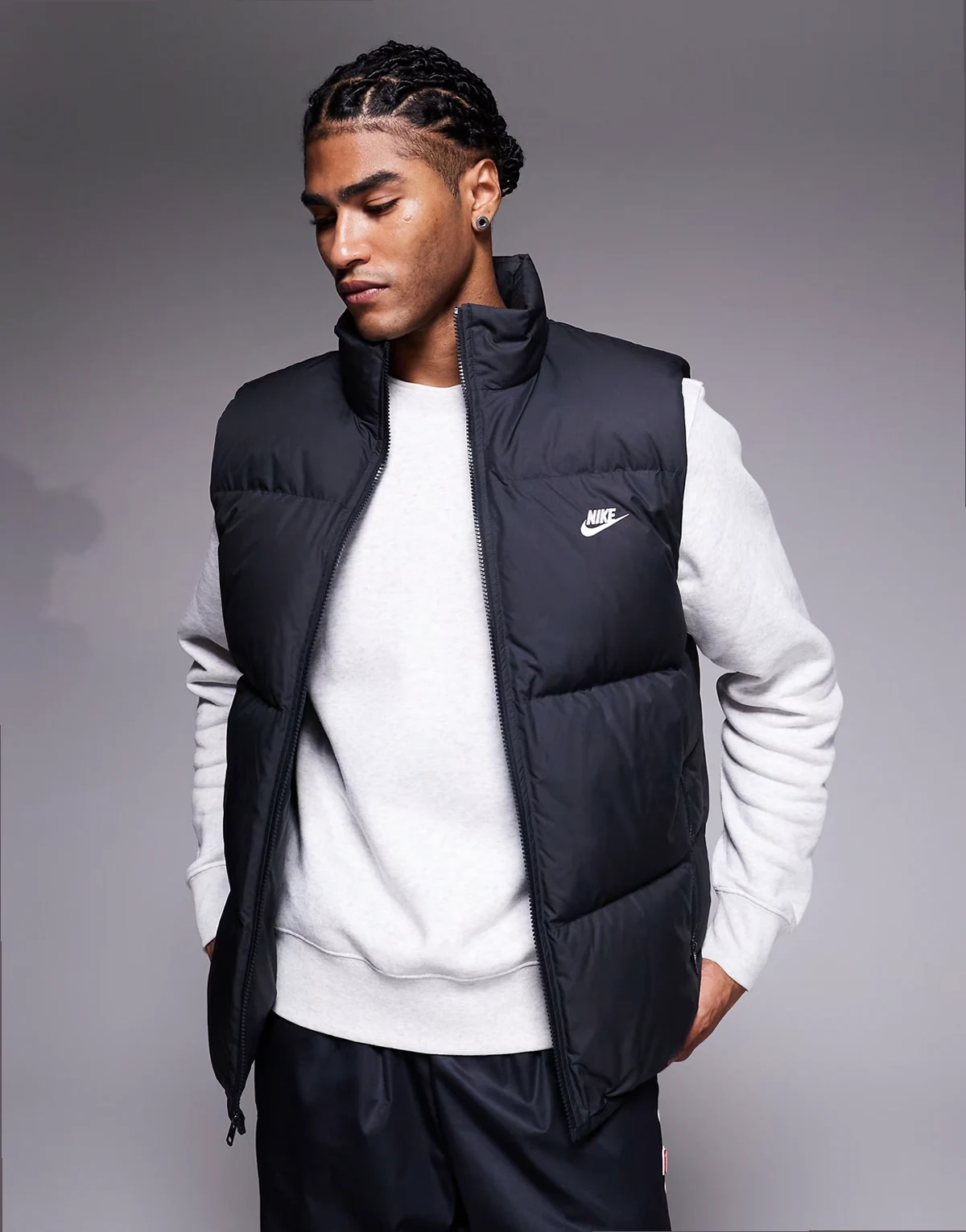 Club puffer vest in black