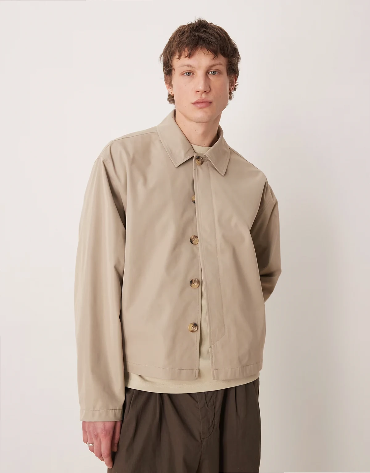 – Oversize-Jacke in Steinbeige