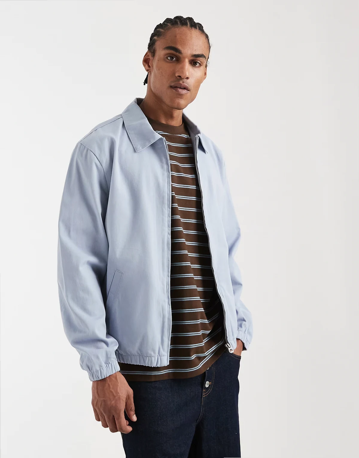 – Harrington-Jacke aus Baumwolle in Blau