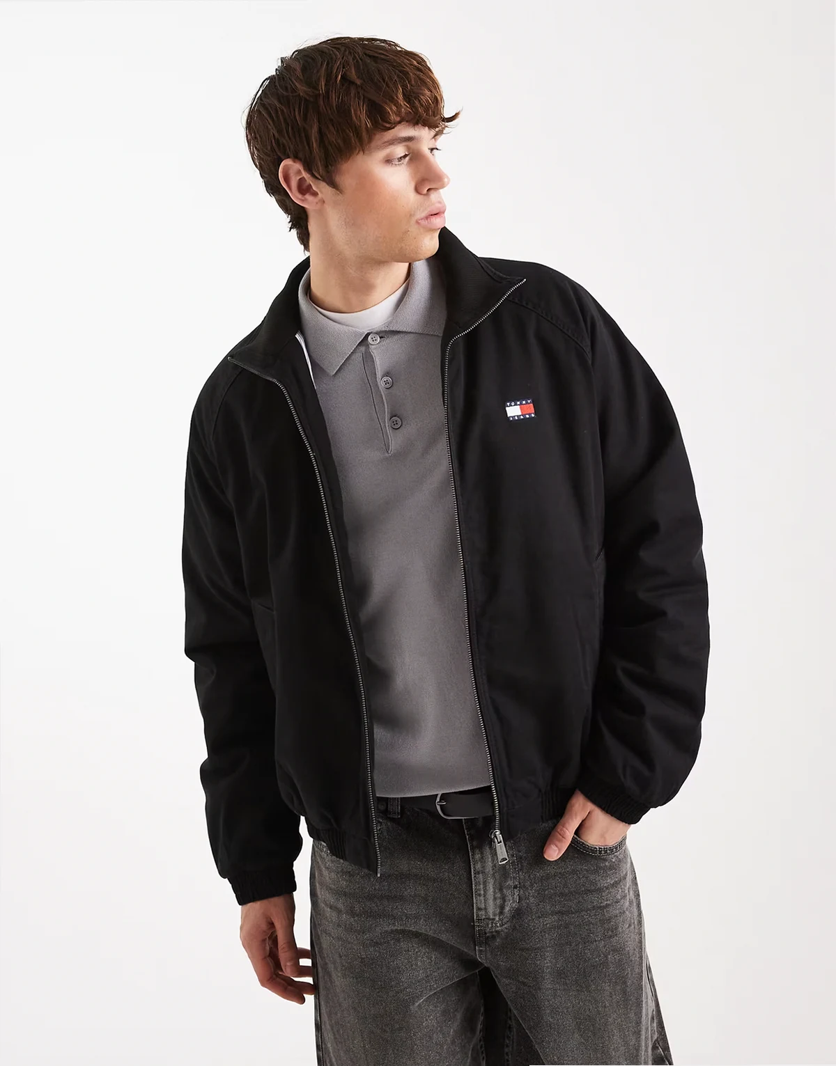 – Wattierte Jacke aus Twill in Schwarz