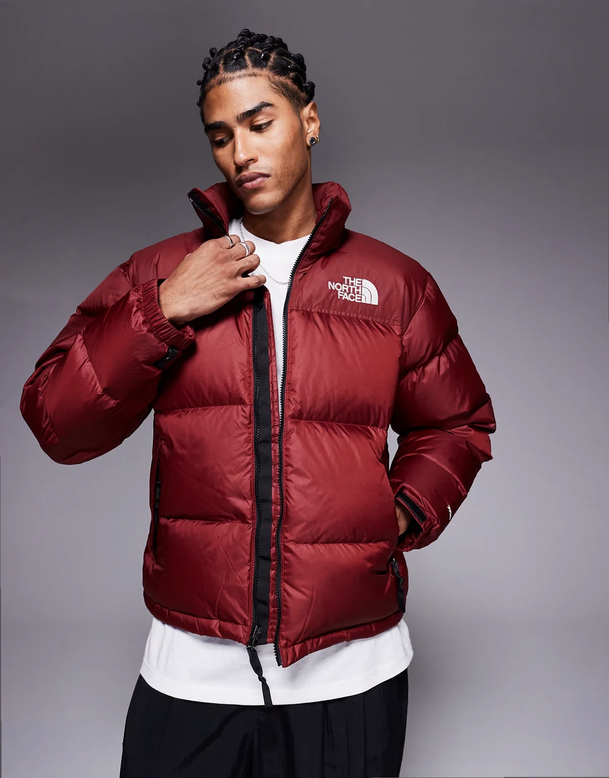1996 Retro Nuptse jacket in burgundy