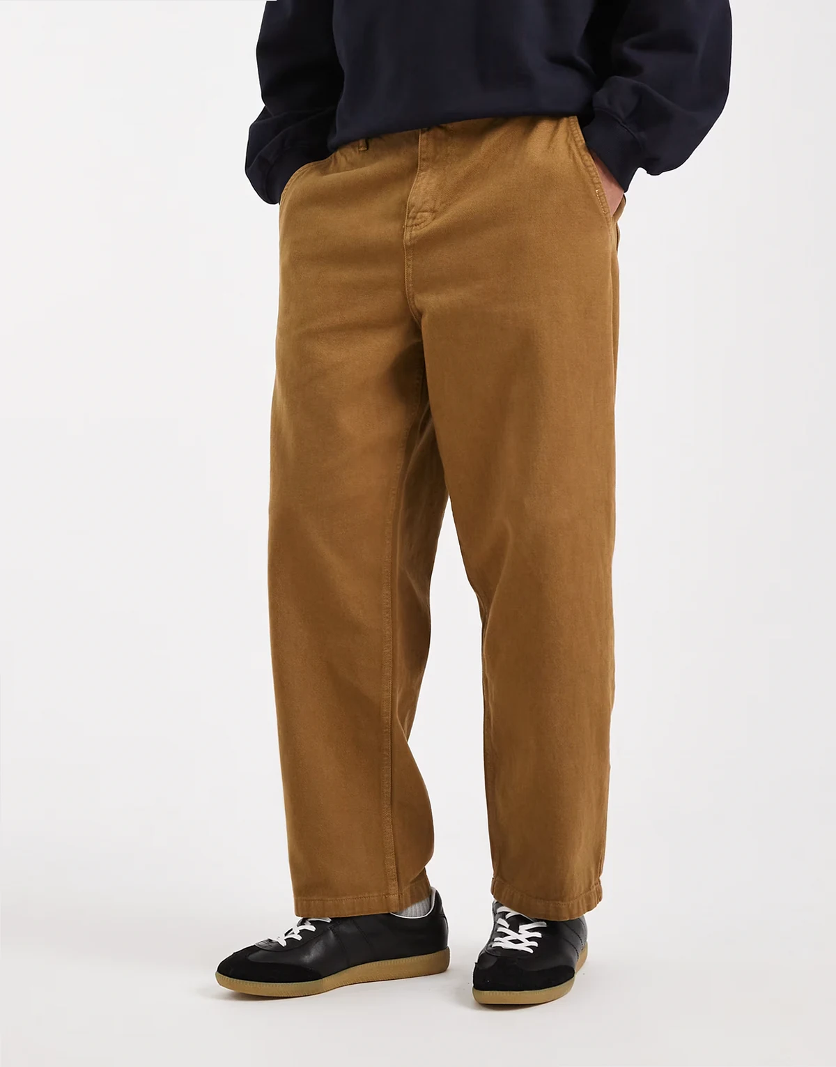 – Relaxed-Fit-Karottenhose in Hellbraun