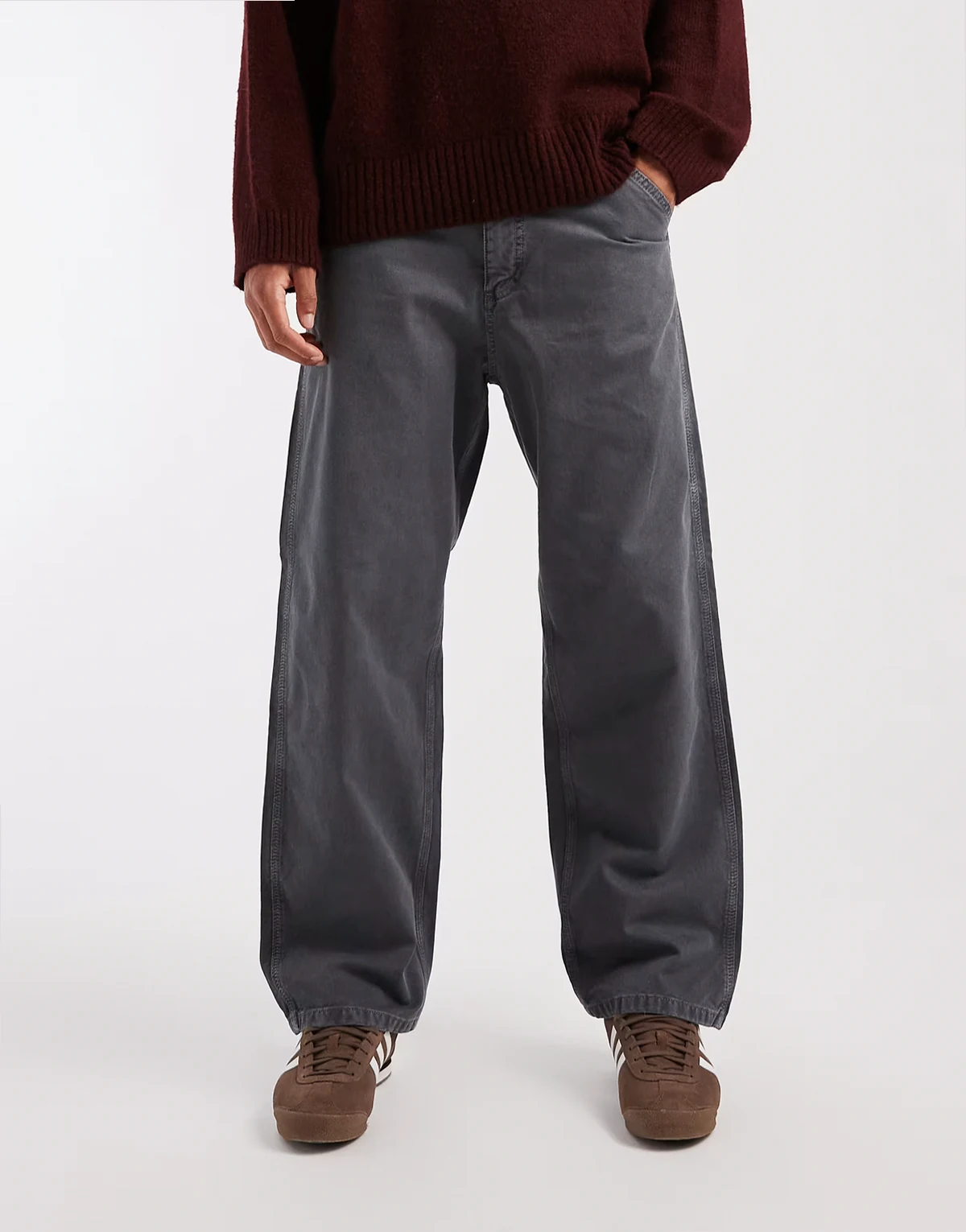 – Alex – Weite Workwear-Hose in Grau