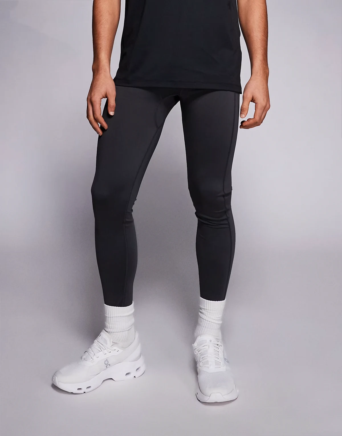 Icon active quick dry base layer training tights with phone pocket in charcoal