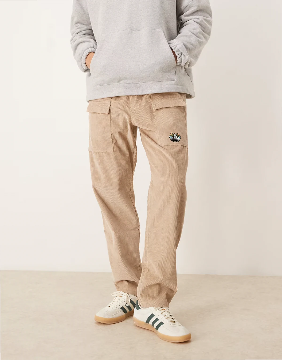 Trefoil graphic pants in brown