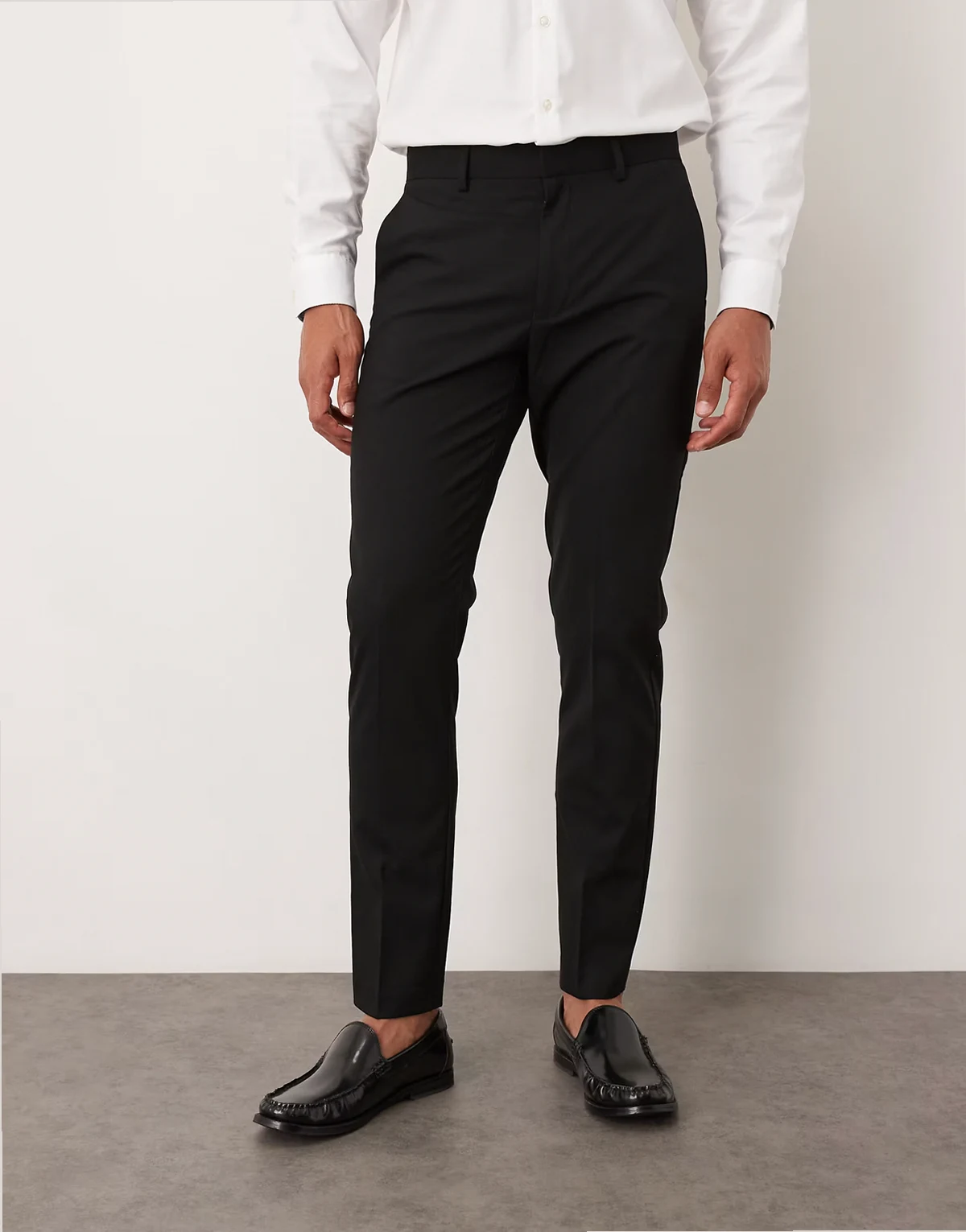 new skinny suit pants in black