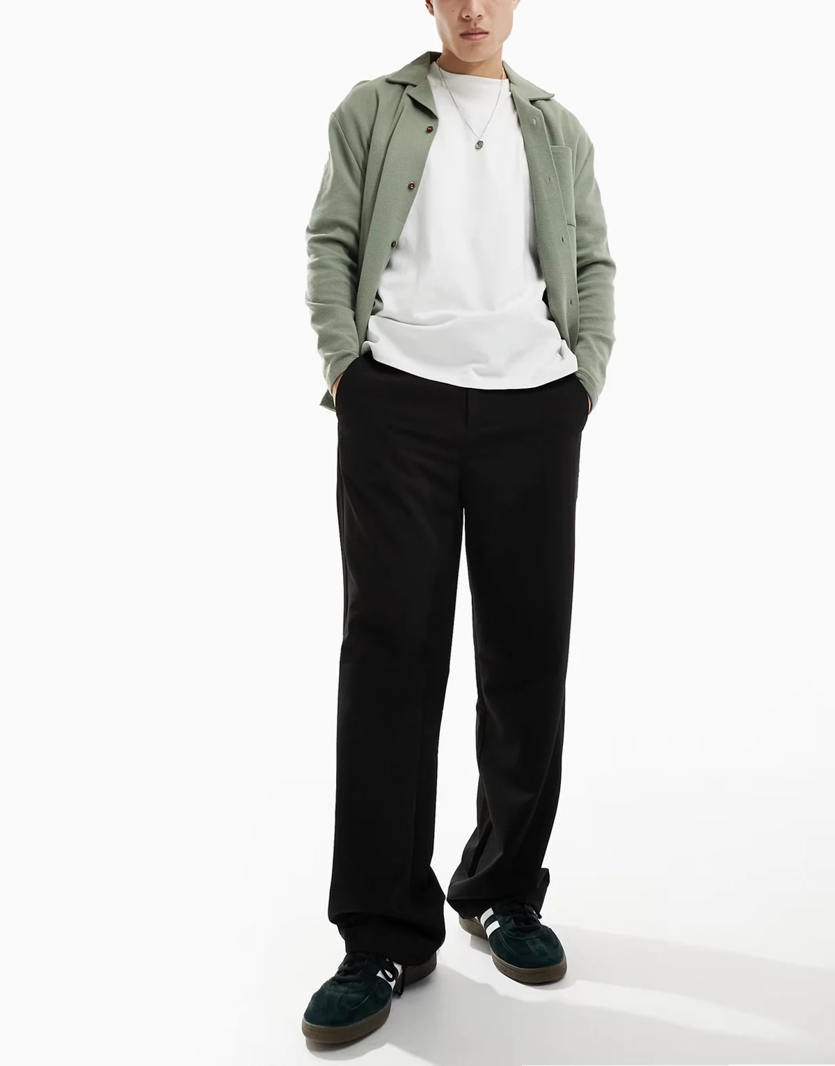 loose fit tailored pants in black