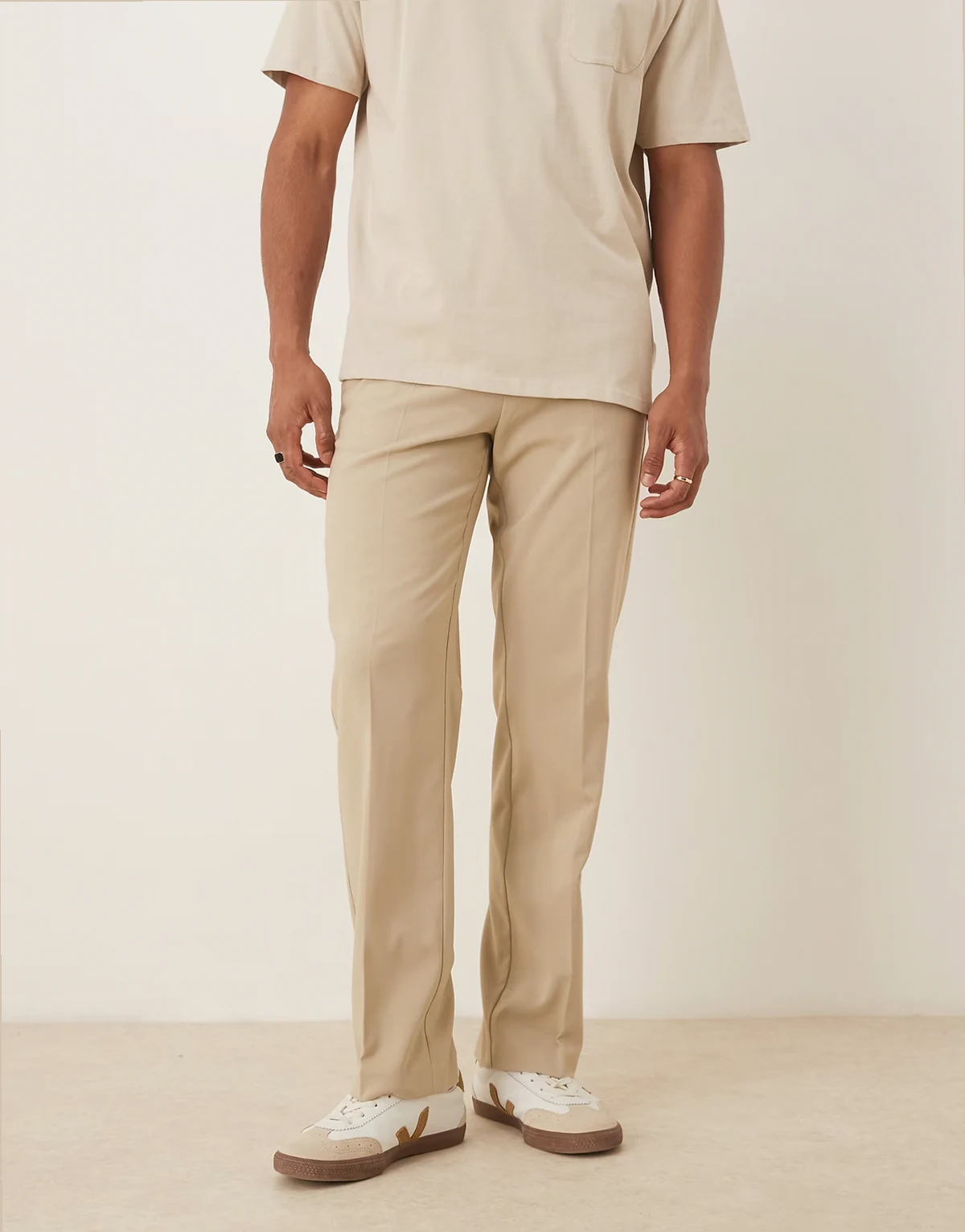 straight leg suit pants in stone