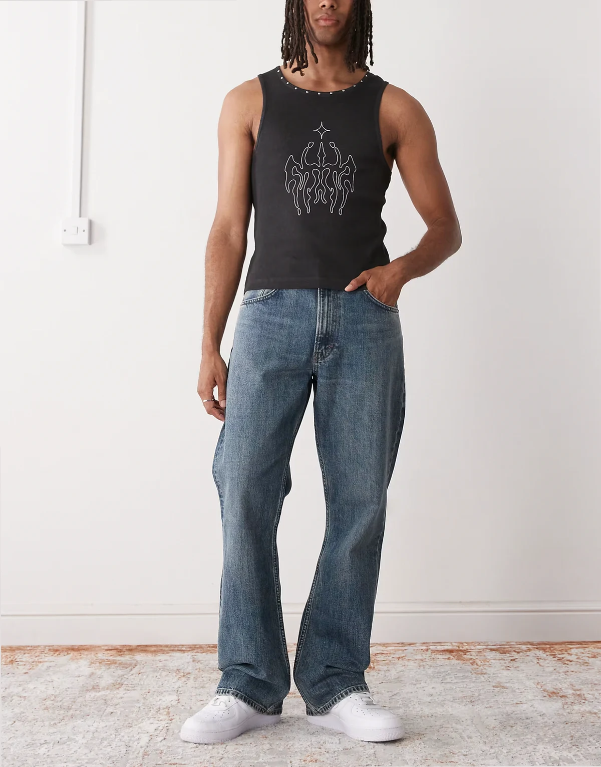 – Mercury – Relaxed Fit Bootcut-Schlagjeans in blauer Waschung