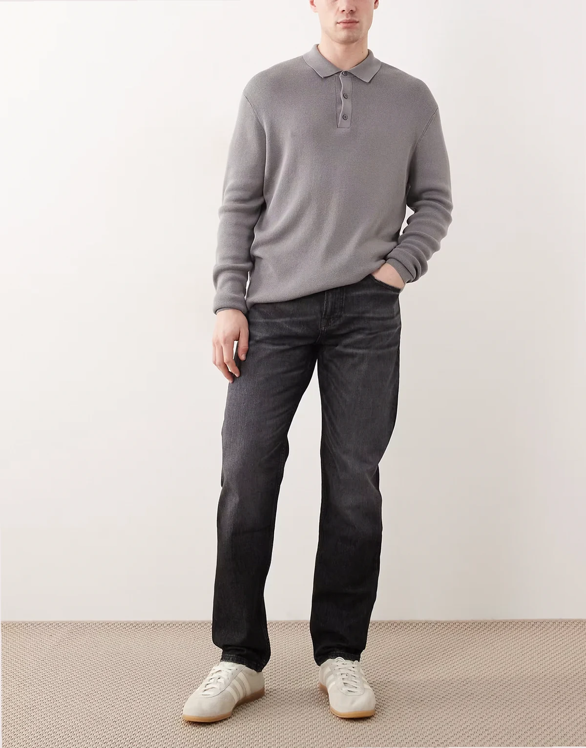 – Maine – Jeans in Grau mit regulärer Passform