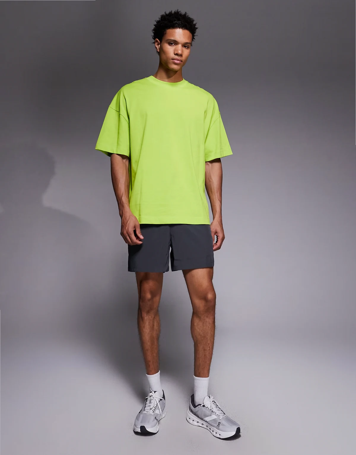Icon boxy heavyweight cotton t-shirt with quick dry finish in acid green