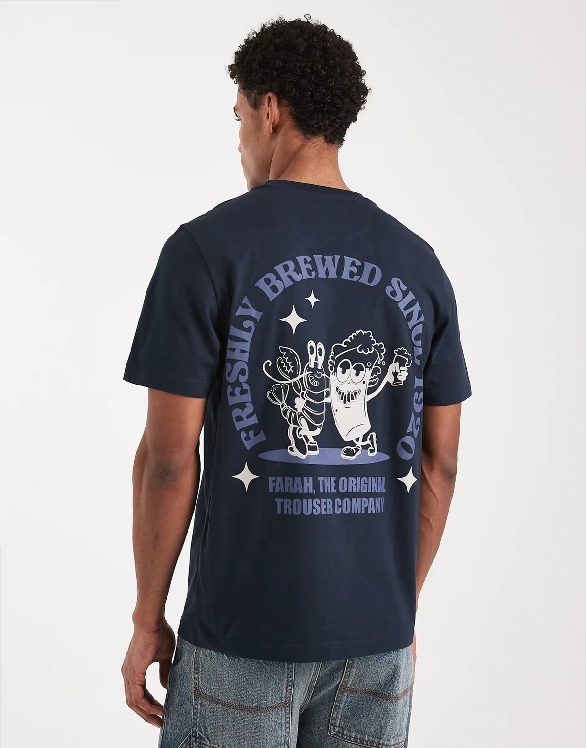 – Roderick – Granatowy T-shirt z grafiką