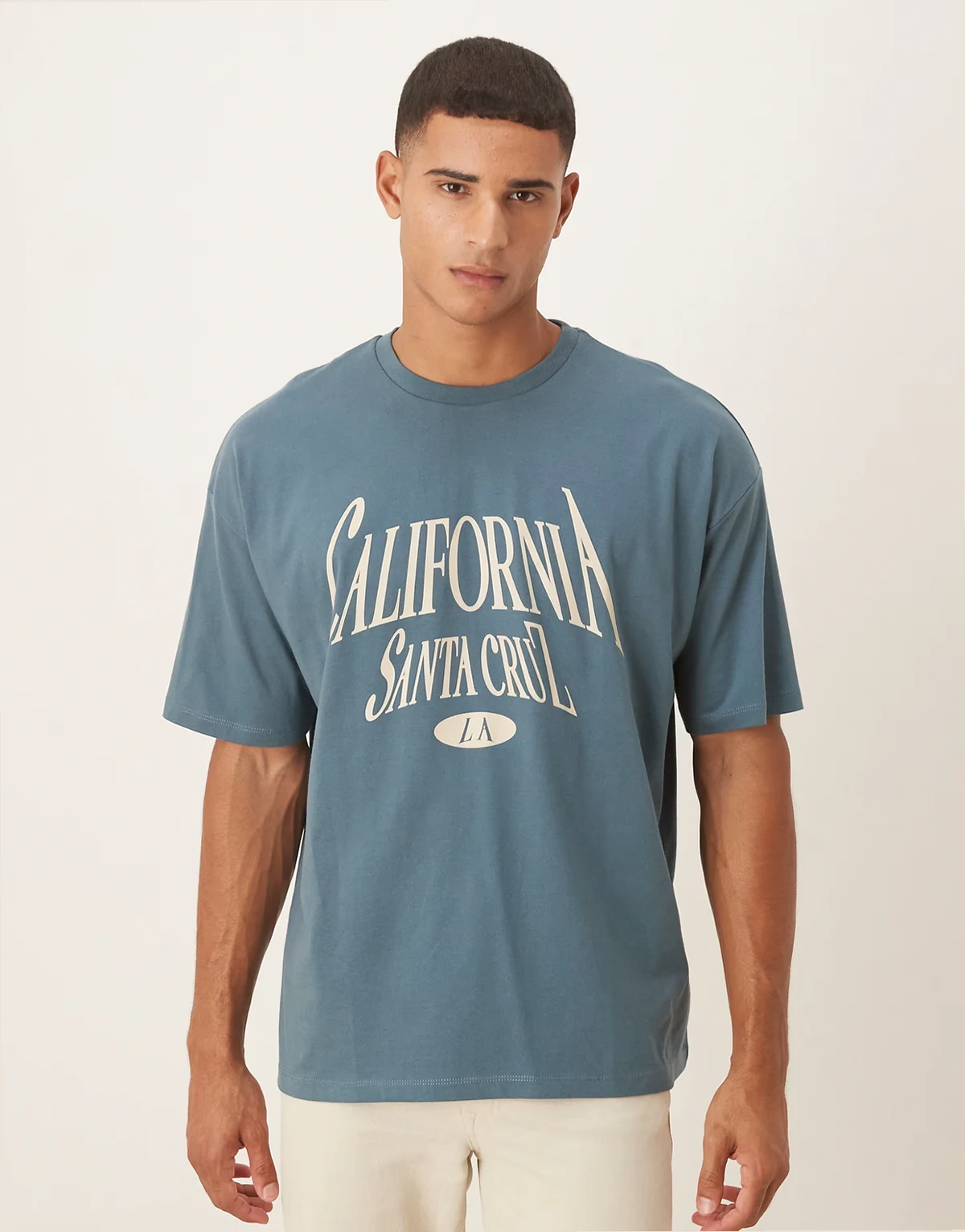 – Oversize-T-Shirt in Dunkelgrau mit City-Print
