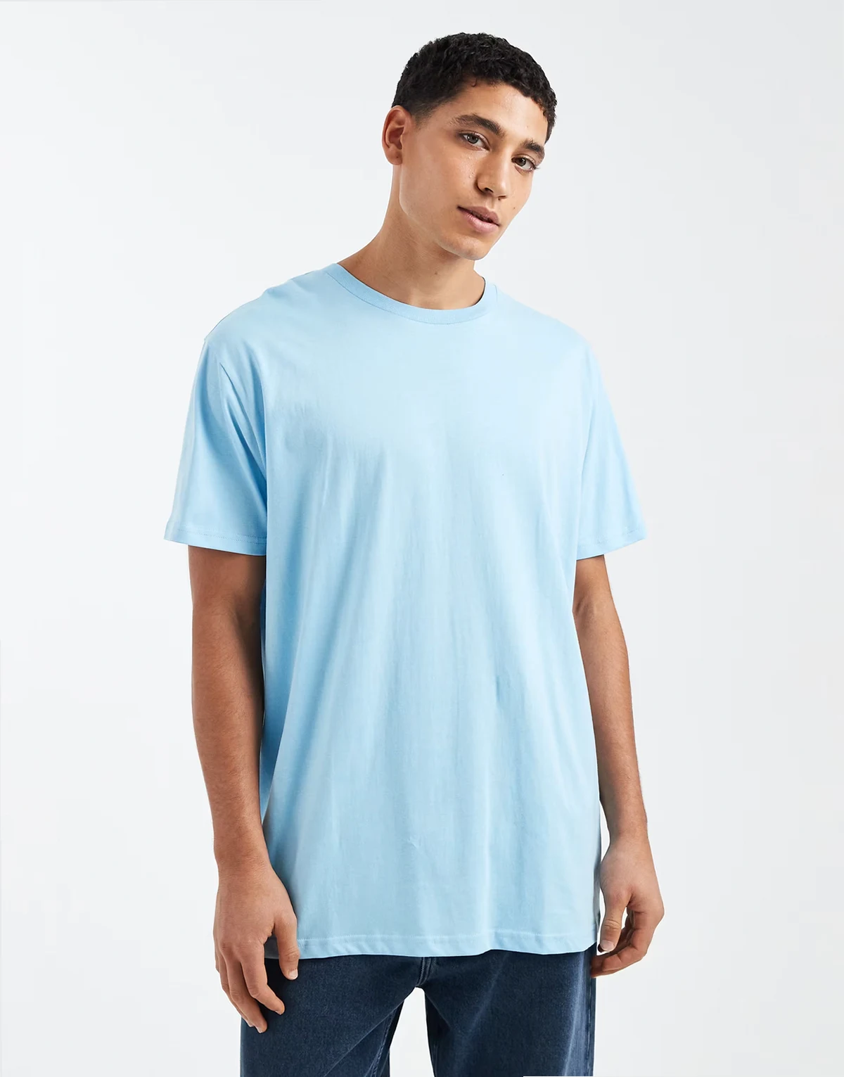 oversized crew neck T-shirt in sky blue