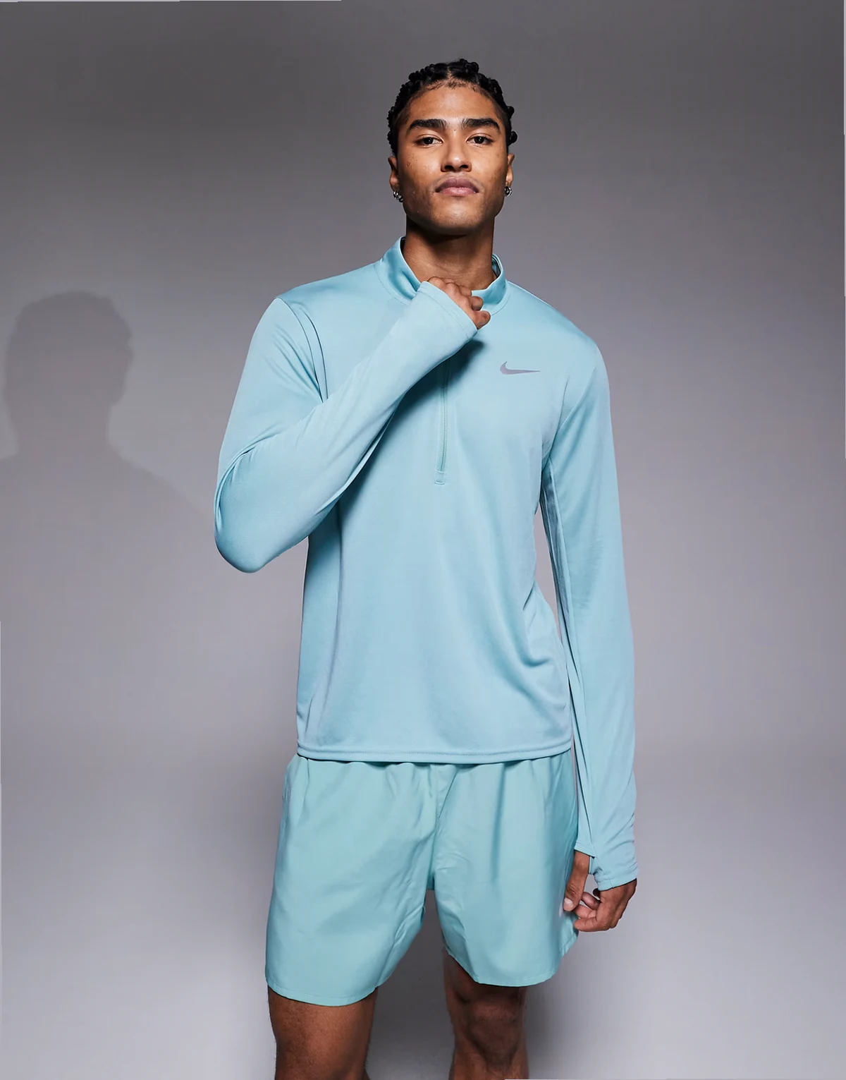 Miler DRI-Fit Pacer half zip long sleeve T-shirt in green