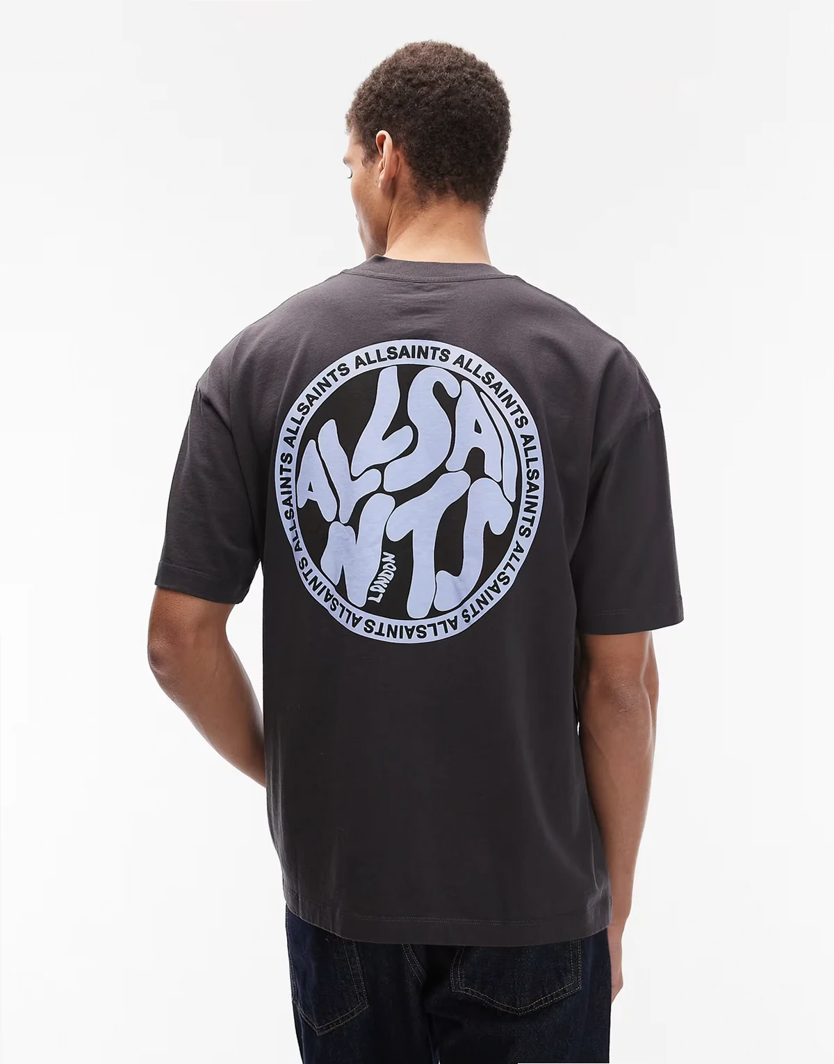 – Distortion – T-Shirt in verwaschenem Schwarz/Petrol