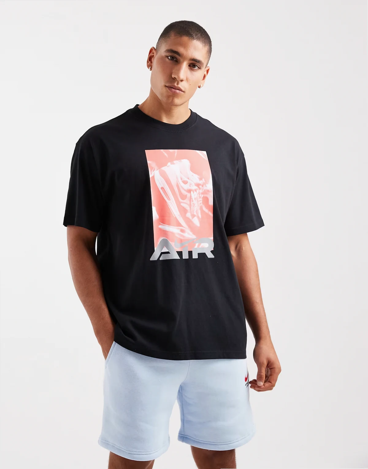 Air printed T-shirt in black