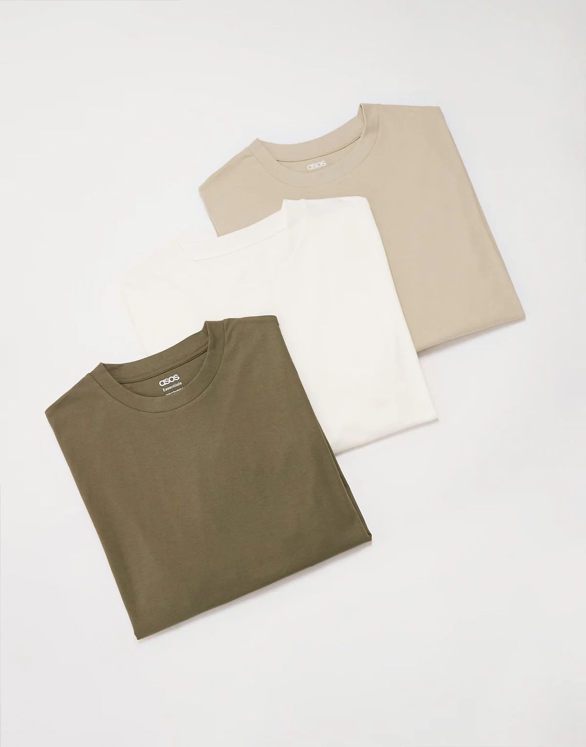 – Essentials – Zestaw 3 luźnych T-shirtów z długimi rękawami w różnych kolorach