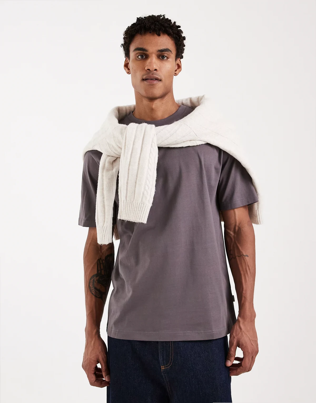 relaxed fit t-shirt in petrol gray