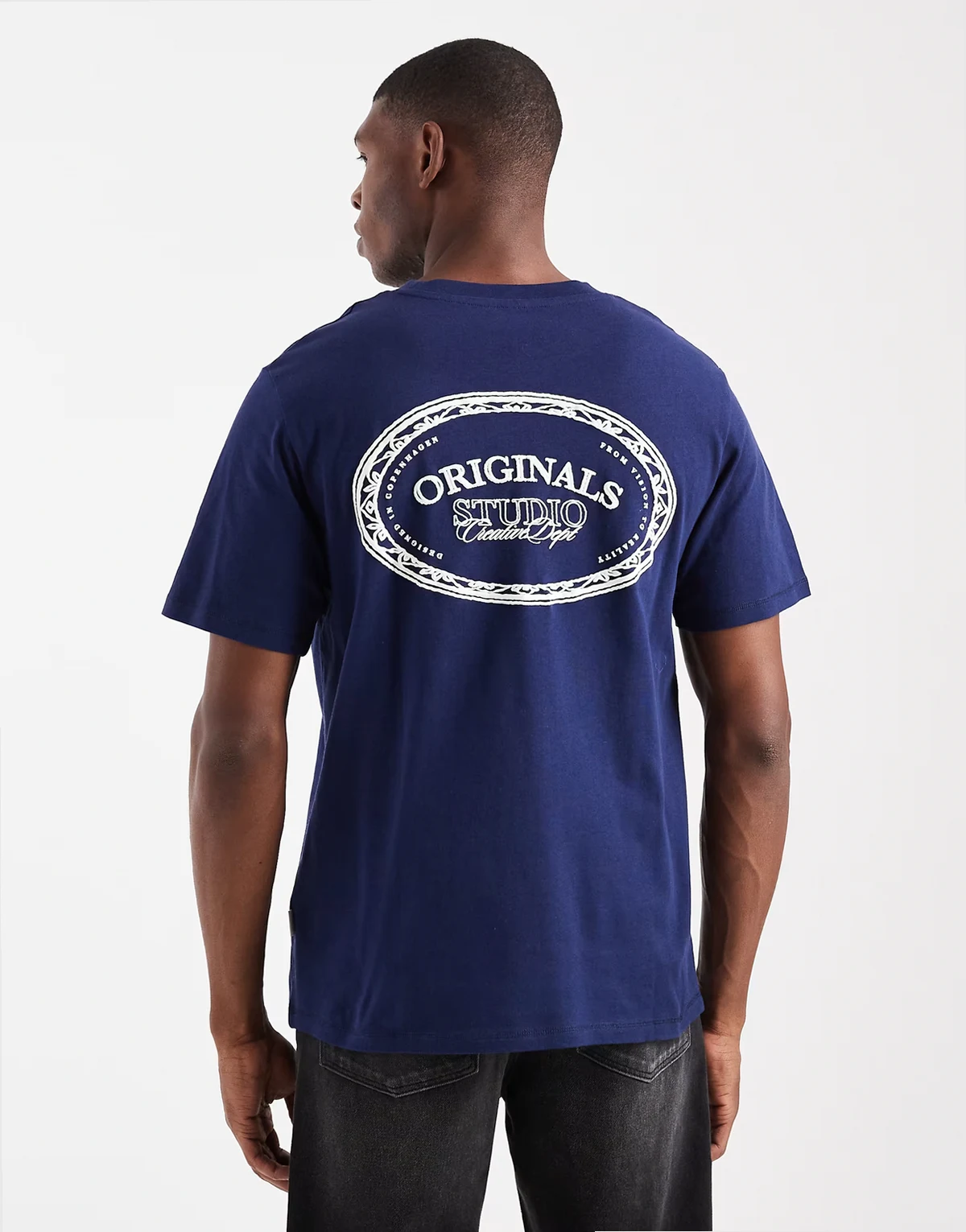 oversized originals T-shirt with back print in blue