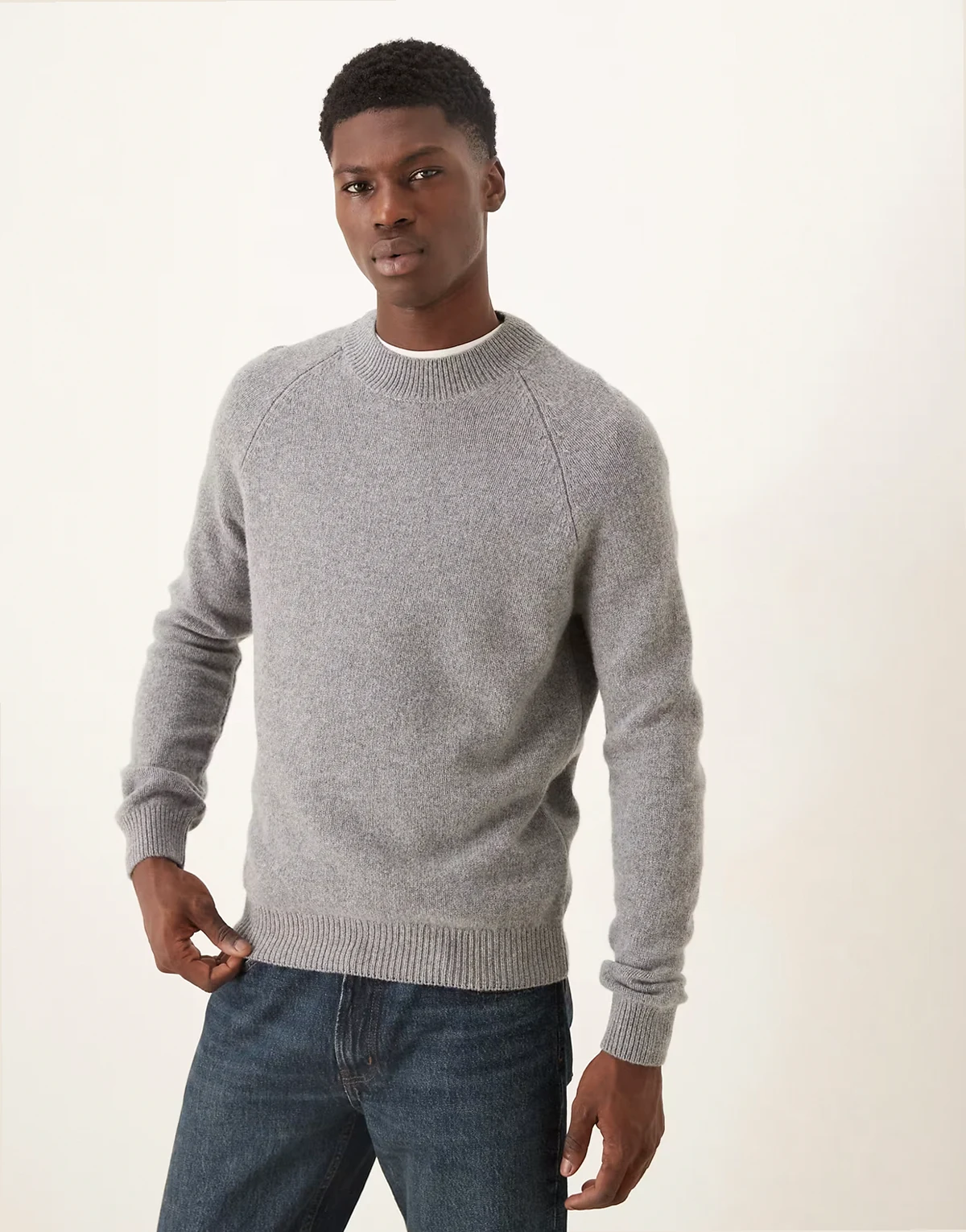 Premium – Szary kardigan z wełny 100%