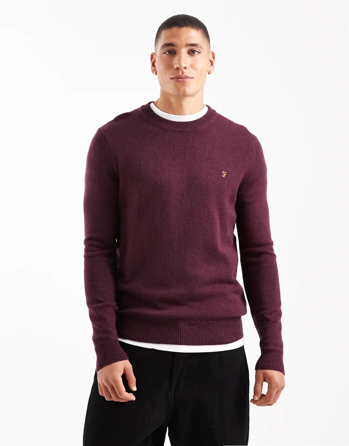 Maidstone lambswool sweater in burgundy