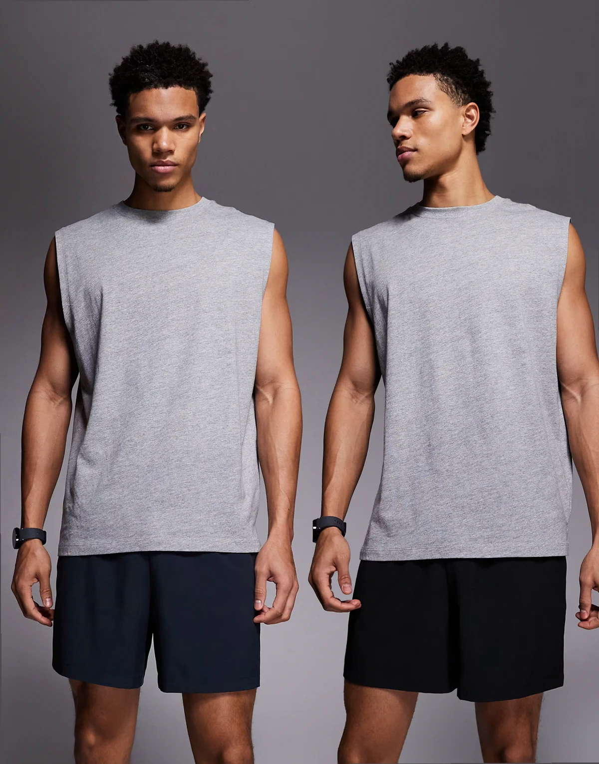 – Icon – Schnelltrocknende Sport-Shorts in Schwarz und dunklem Marineblau mit Reißverschlusstaschen, 13 cm Schrittlänge, 2er-Pack