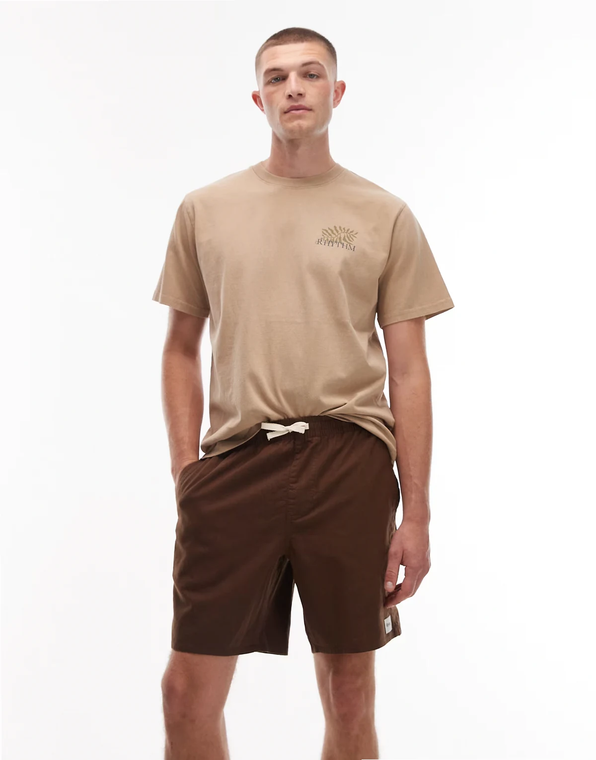 – Jam – Klassische Shorts aus Leinen in Schokobraun