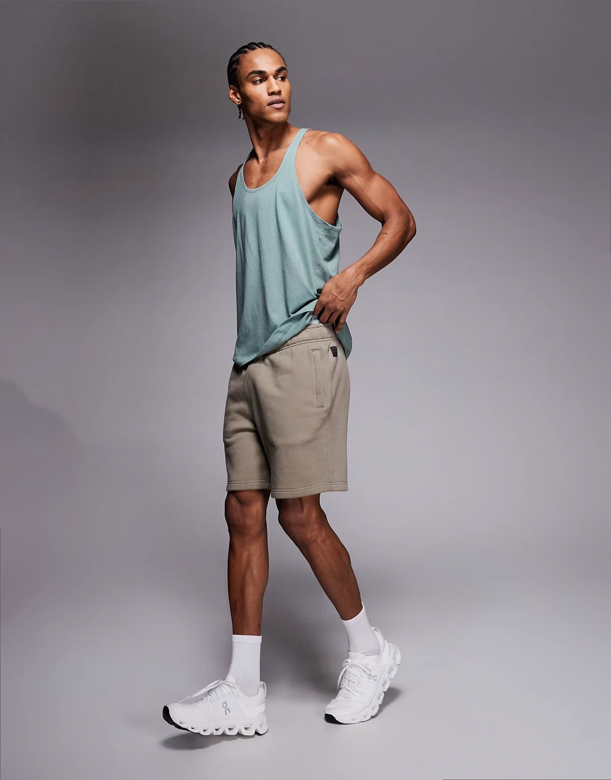 – Icon Rest Day – Schwere Baumwoll-Shorts in Sandstein-Waschung, 440 g/m², 18 cm Schrittlänge