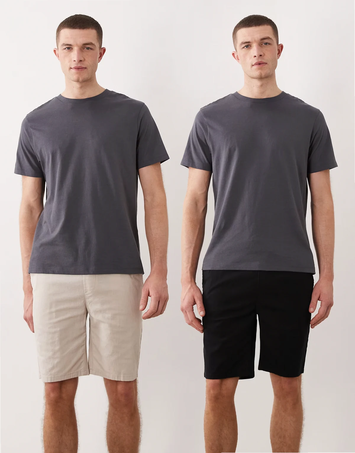 – 2er-Pack Shorts mit hohem Baumwollanteil in Schwarz und Beige