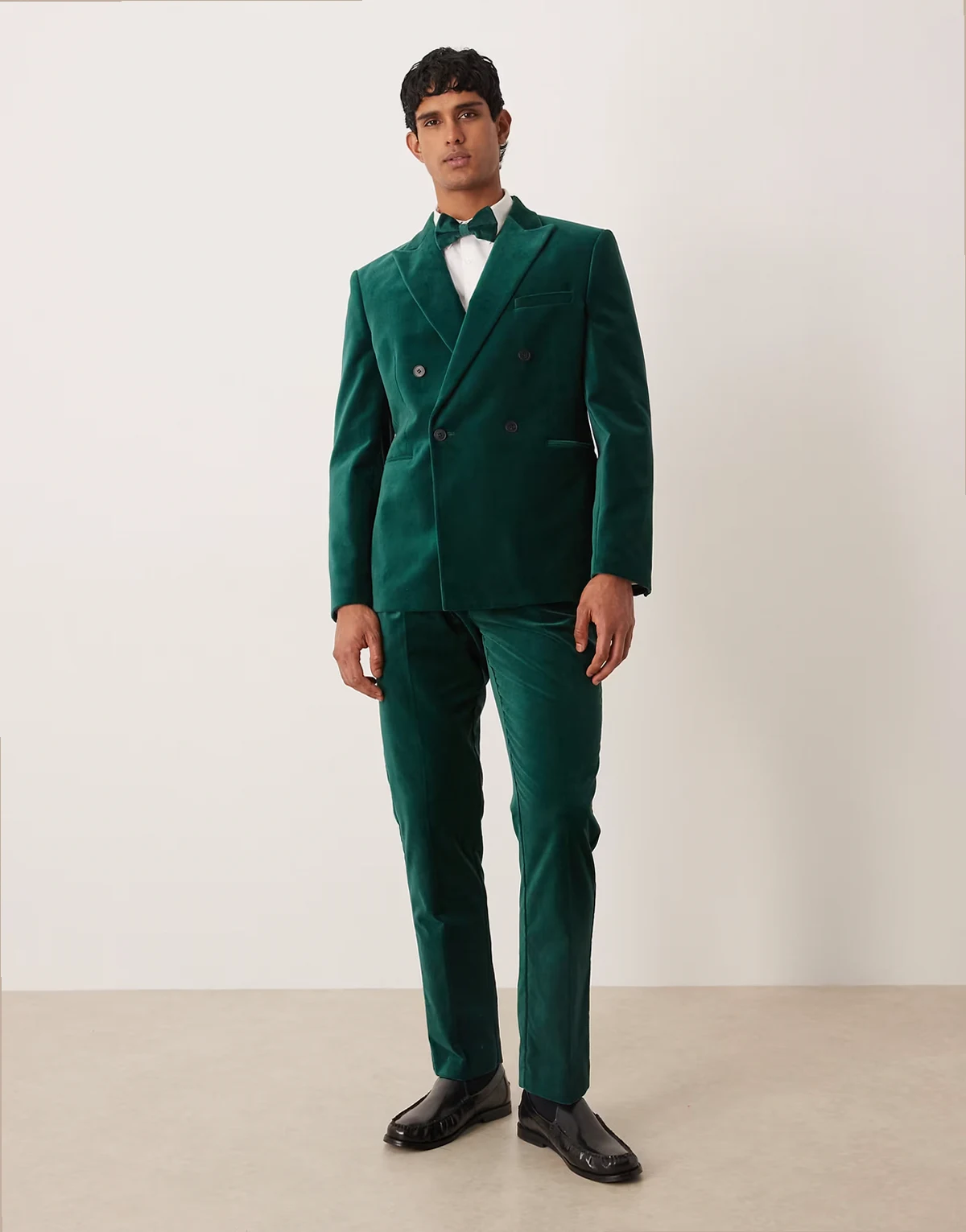slim pleat front suit pants in cotton velvet