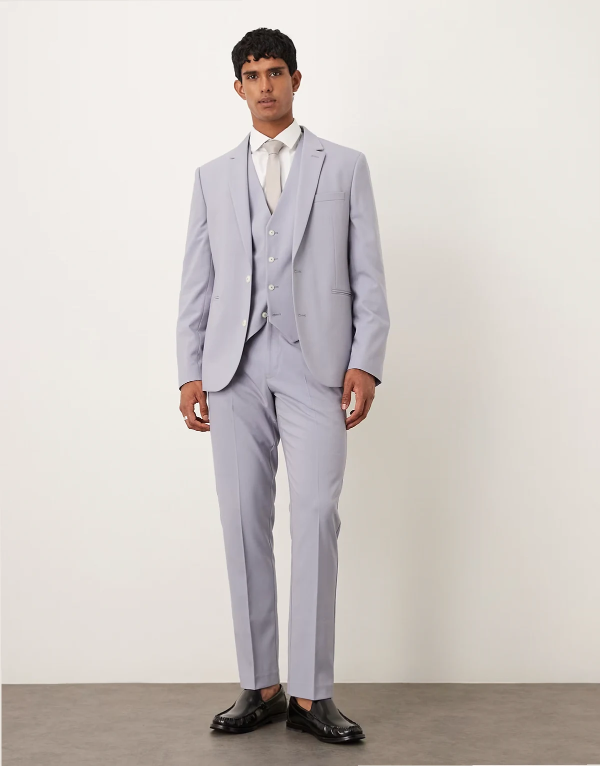 slim suit pants in gray/purple
