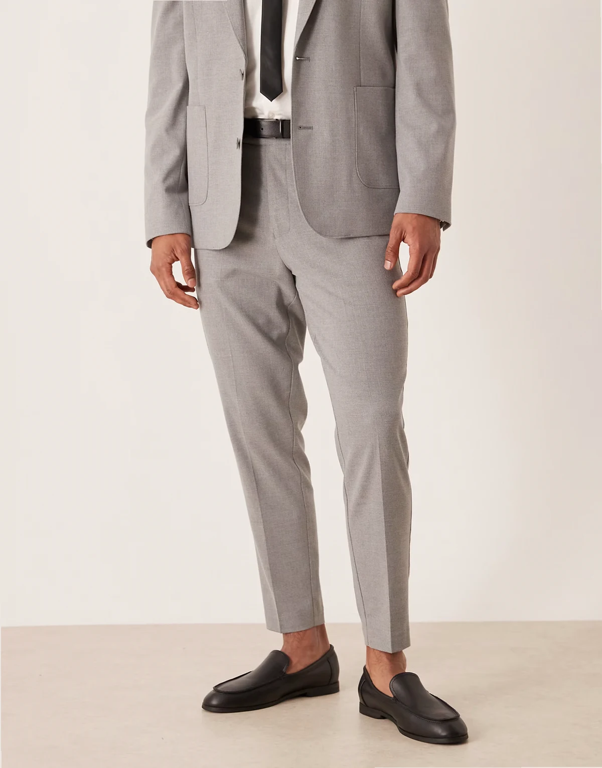 tapered suit pants in gray tonal puppytooth