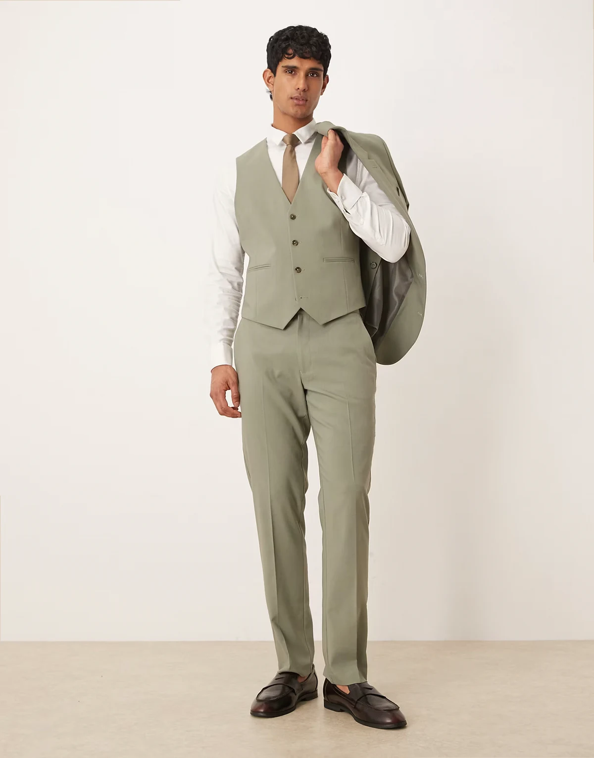 slim suit pants in sage